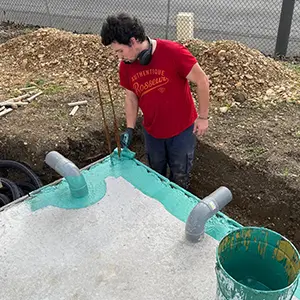 Application d'une barrière chimique en périphérie des fondations.